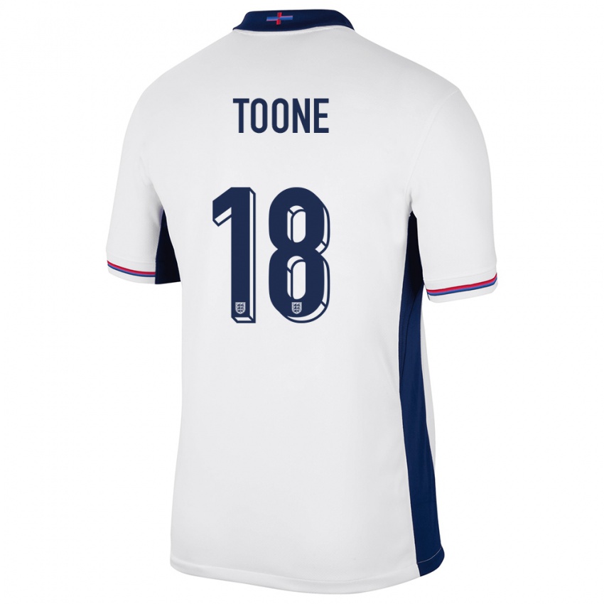 Kvinder England Ella Toone #18 Hvid Hjemmebane Spillertrøjer 24-26 Trøje T-Shirt