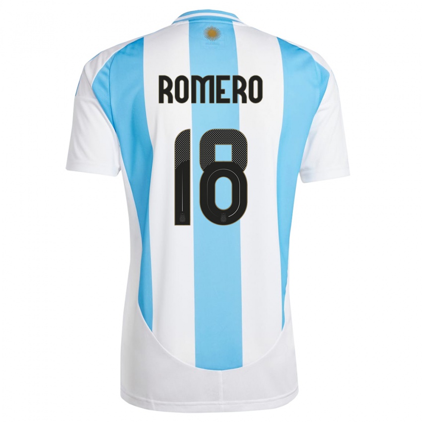 Kvinder Argentina Luka Romero #18 Hvid Blå Hjemmebane Spillertrøjer 24-26 Trøje T-Shirt
