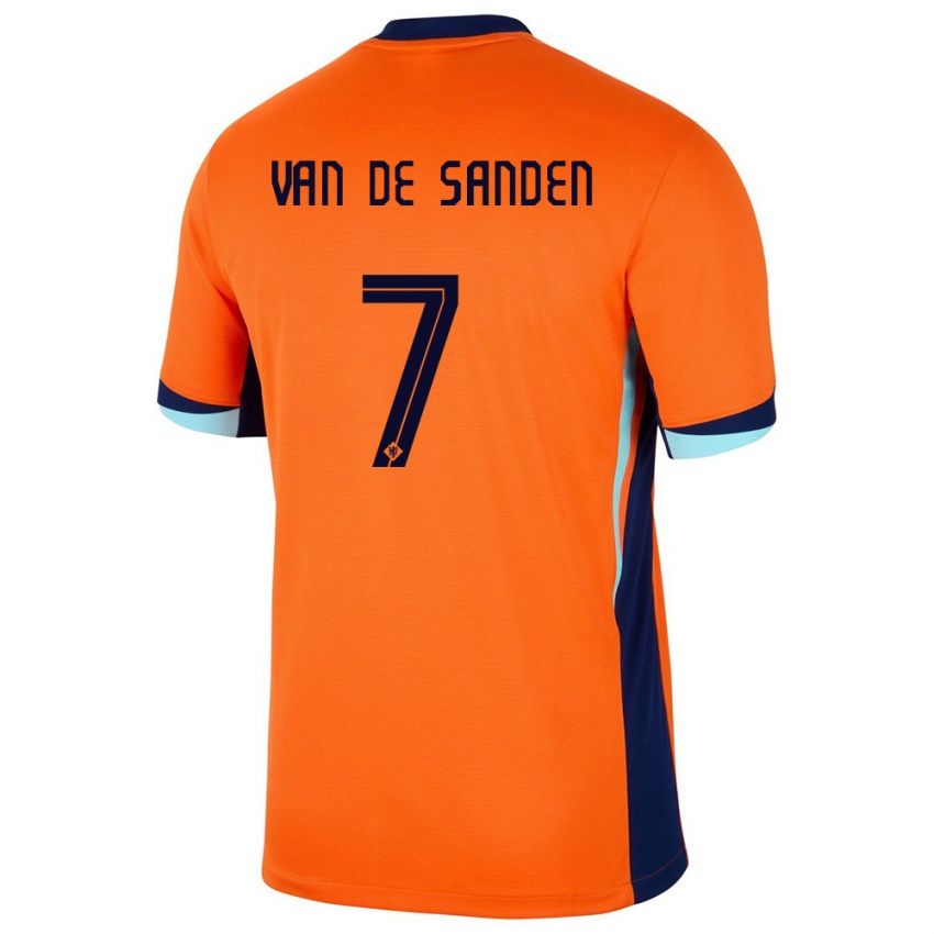 Kvinder Holland Shanice Van De Sanden #7 Orange Hjemmebane Spillertrøjer 24-26 Trøje T-Shirt