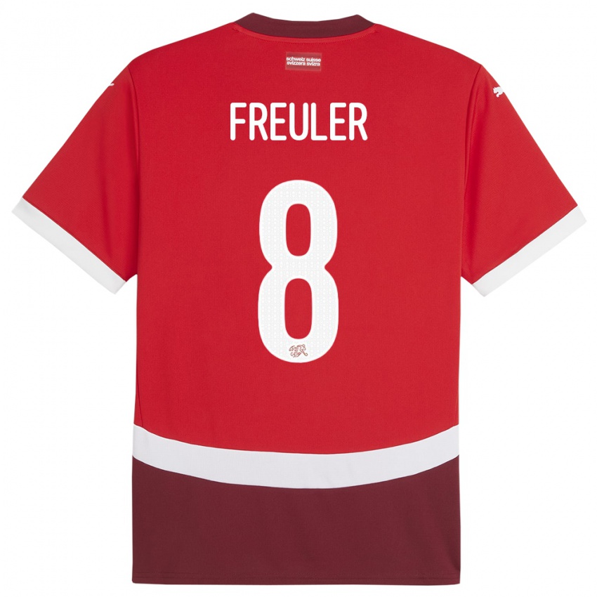 Kvinder Schweiz Remo Freuler #8 Rød Hjemmebane Spillertrøjer 24-26 Trøje T-Shirt