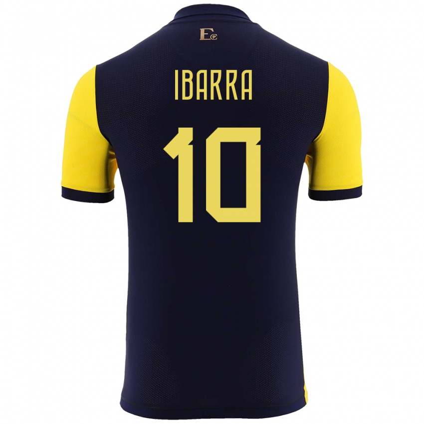 Kvinder Ecuador Romario Ibarra #10 Gul Hjemmebane Spillertrøjer 24-26 Trøje T-Shirt