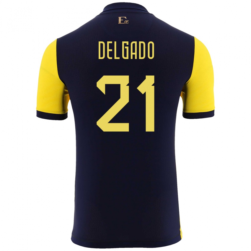 Kvinder Ecuador Patrickson Delgado #21 Gul Hjemmebane Spillertrøjer 24-26 Trøje T-Shirt