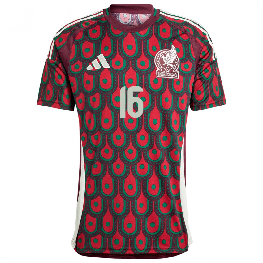 Kvinder Mexico Uziel Garcia #16 Rødbrun Hjemmebane Spillertrøjer 24-26 Trøje T-Shirt