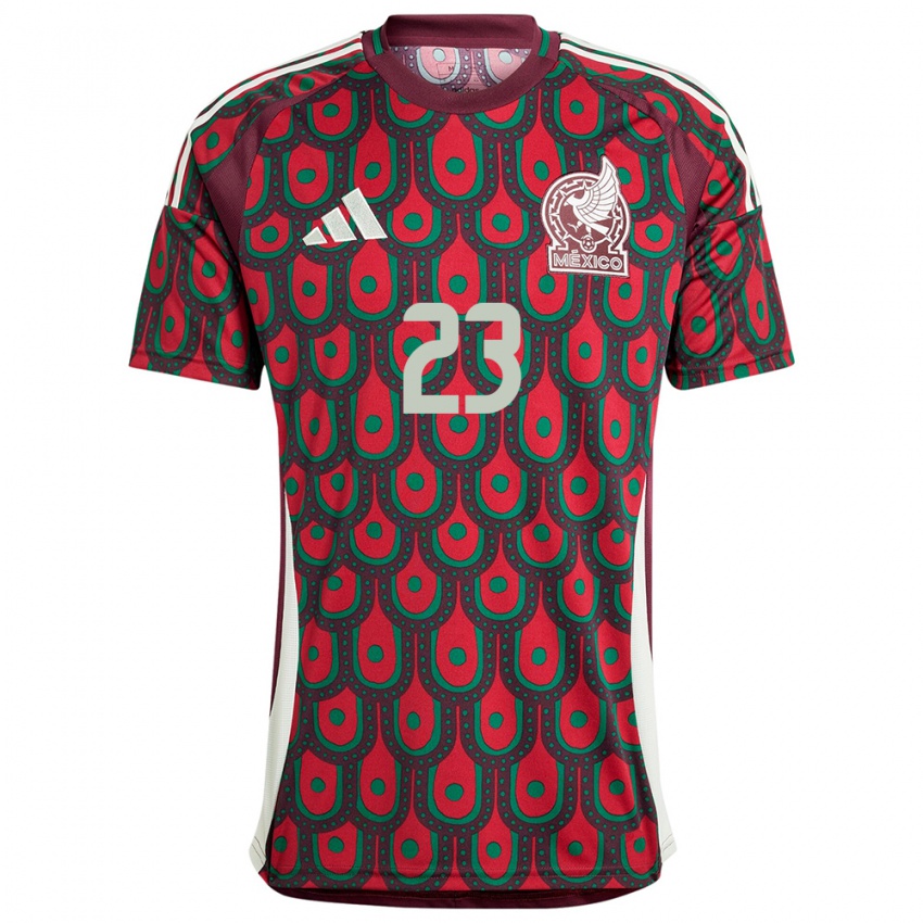 Kvinder Mexico Jesus Gallardo #23 Rødbrun Hjemmebane Spillertrøjer 24-26 Trøje T-Shirt