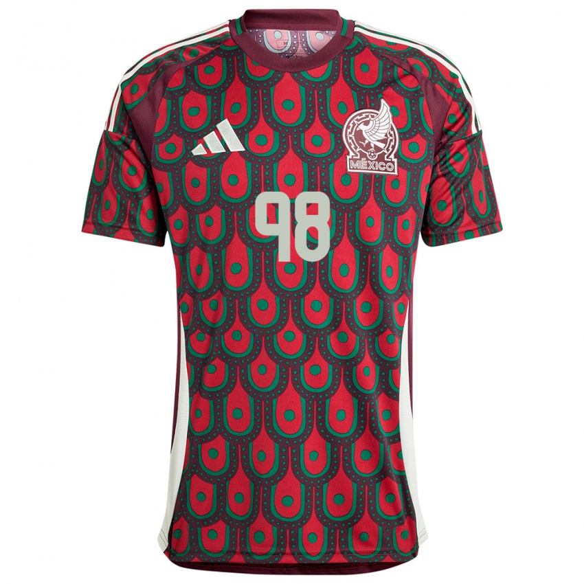 Kvinder Mexico Kinberly Guzman #98 Rødbrun Hjemmebane Spillertrøjer 24-26 Trøje T-Shirt