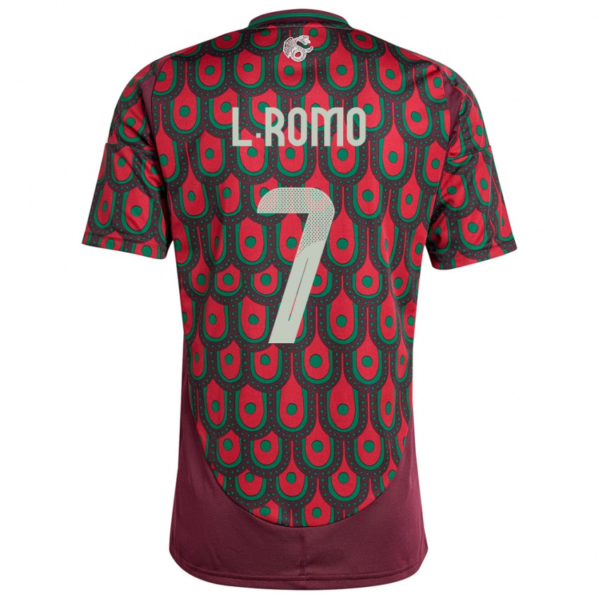 Kvinder Mexico Luis Romo #7 Rødbrun Hjemmebane Spillertrøjer 24-26 Trøje T-Shirt