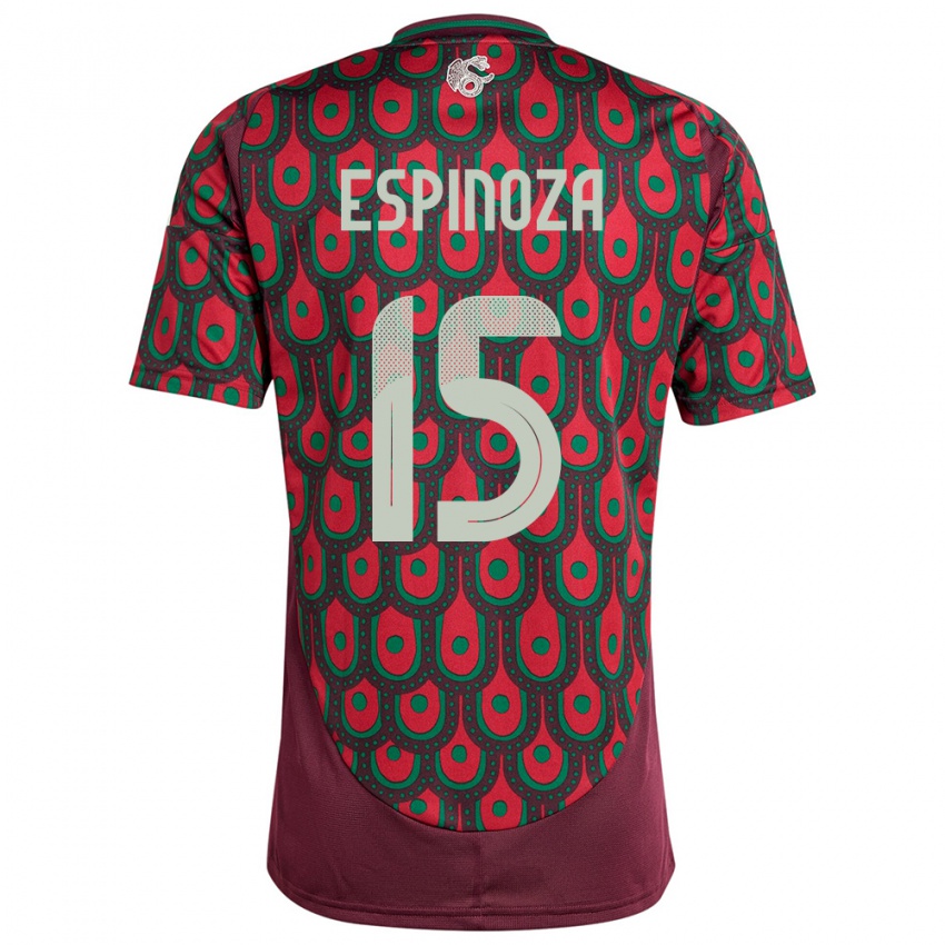 Kvinder Mexico Greta Espinoza #15 Rødbrun Hjemmebane Spillertrøjer 24-26 Trøje T-Shirt