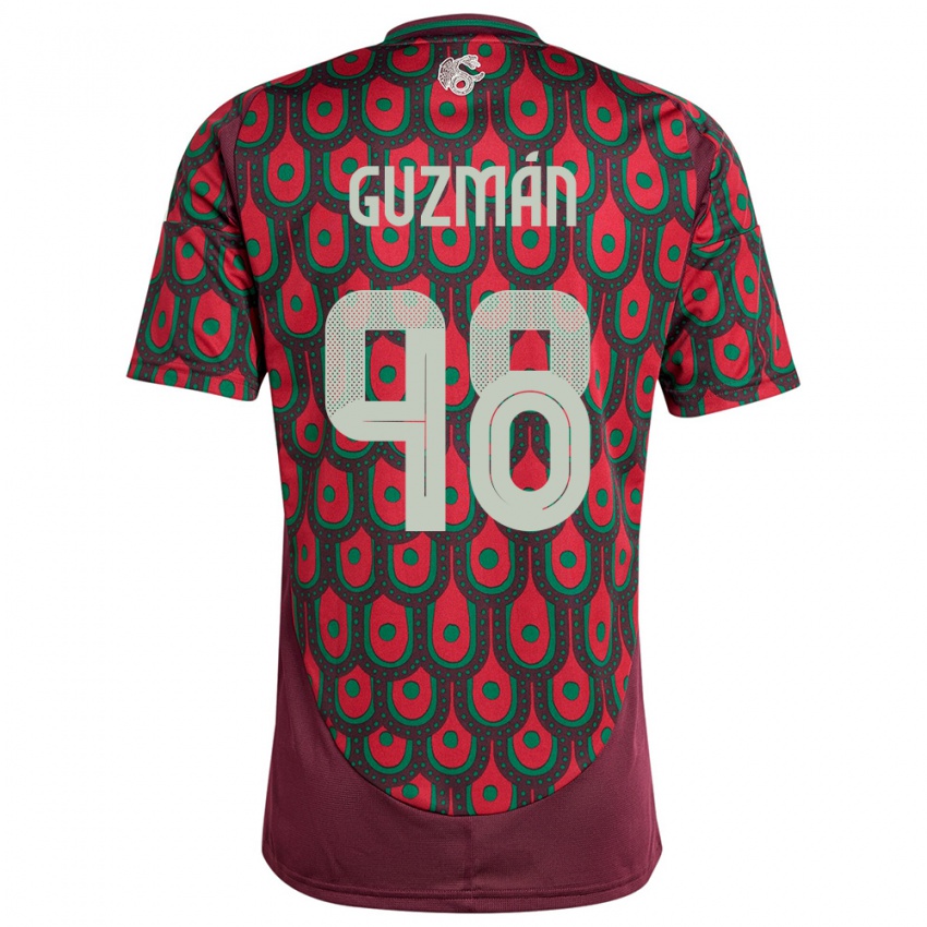 Kvinder Mexico Kinberly Guzman #98 Rødbrun Hjemmebane Spillertrøjer 24-26 Trøje T-Shirt