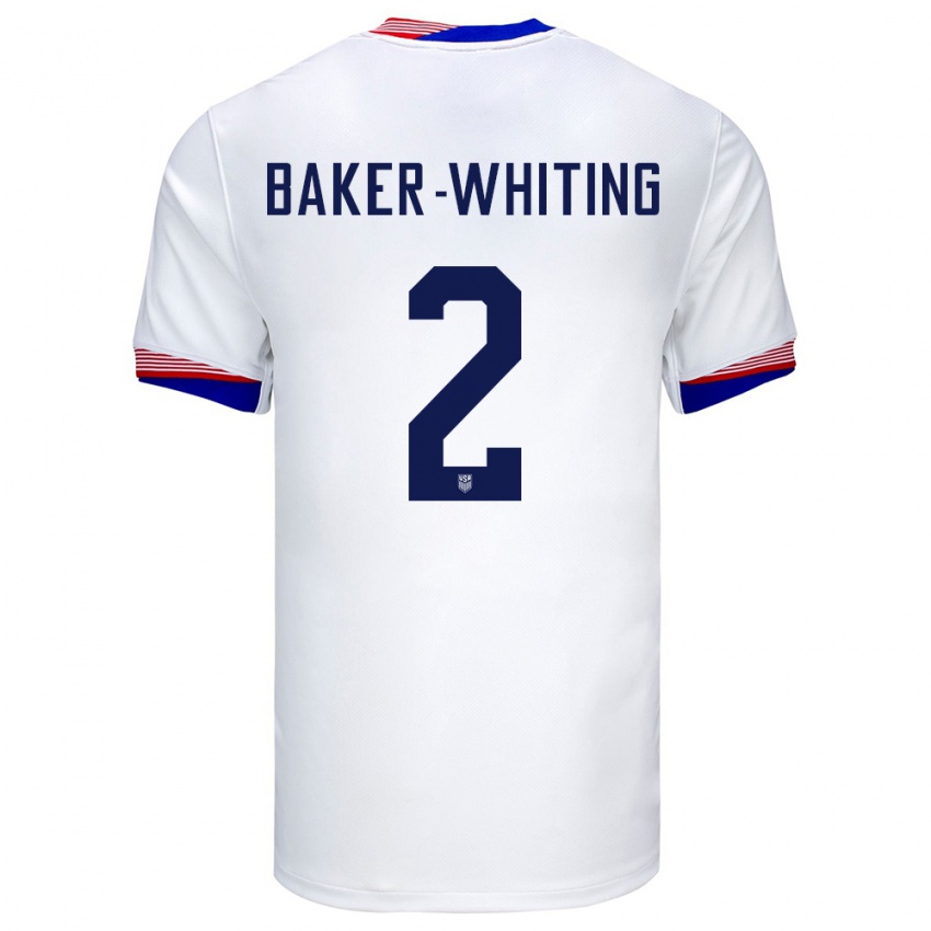 Kvinder Usa Reed Baker Whiting #2 Hvid Hjemmebane Spillertrøjer 24-26 Trøje T-Shirt
