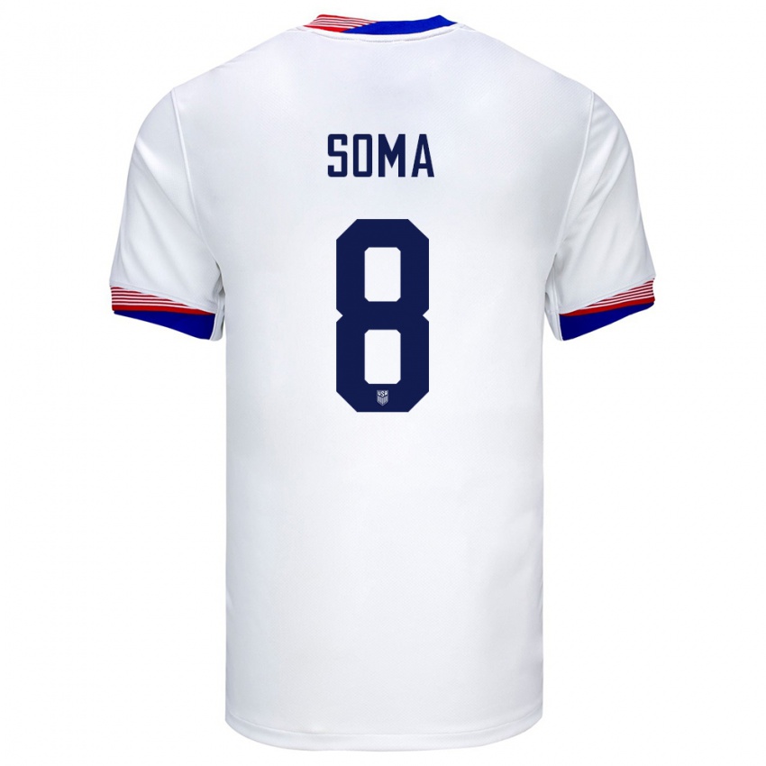 Kvinder Usa Pedro Soma #8 Hvid Hjemmebane Spillertrøjer 24-26 Trøje T-Shirt