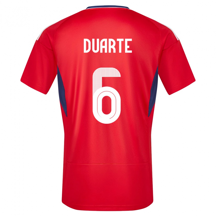 Kvinder Costa Rica Oscar Duarte #6 Rød Hjemmebane Spillertrøjer 24-26 Trøje T-Shirt