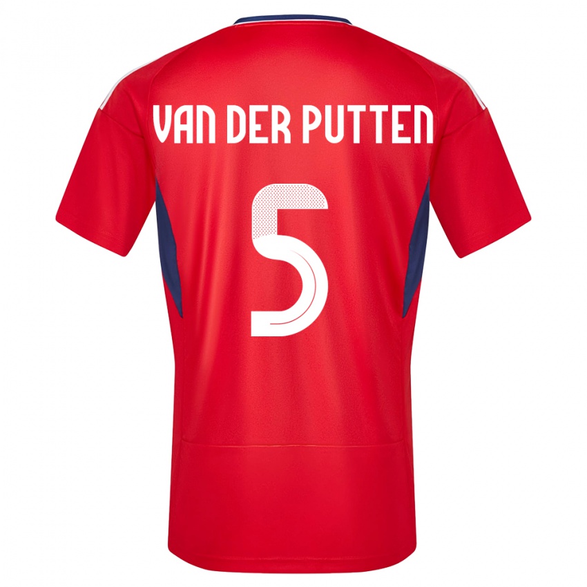 Kvinder Costa Rica Santiago Van Der Putten #5 Rød Hjemmebane Spillertrøjer 24-26 Trøje T-Shirt