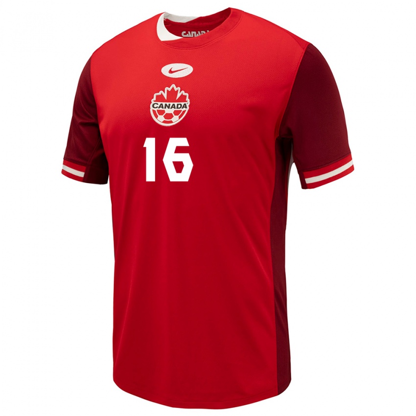 Kvinder Canada Gabrielle Carle #16 Rød Hjemmebane Spillertrøjer 24-26 Trøje T-Shirt