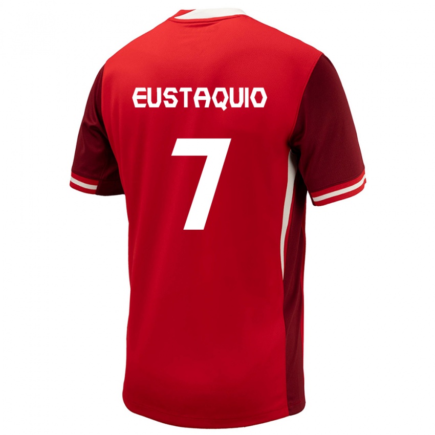 Kvinder Canada Stephen Eustaquio #7 Rød Hjemmebane Spillertrøjer 24-26 Trøje T-Shirt