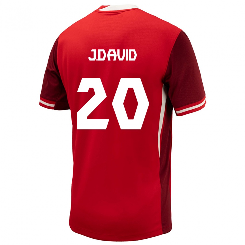 Kvinder Canada Jonathan David #20 Rød Hjemmebane Spillertrøjer 24-26 Trøje T-Shirt