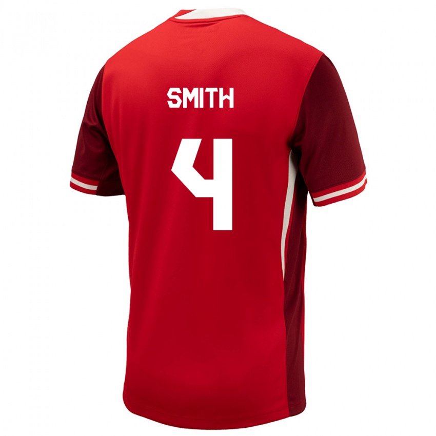 Kvinder Canada Justin Smith #4 Rød Hjemmebane Spillertrøjer 24-26 Trøje T-Shirt