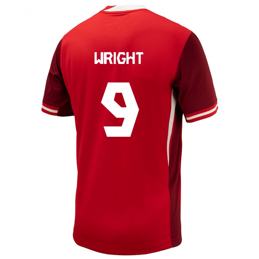 Kvinder Canada Lowell Wright #9 Rød Hjemmebane Spillertrøjer 24-26 Trøje T-Shirt