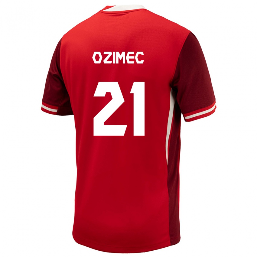 Kvinder Canada Lucas Ozimec #21 Rød Hjemmebane Spillertrøjer 24-26 Trøje T-Shirt