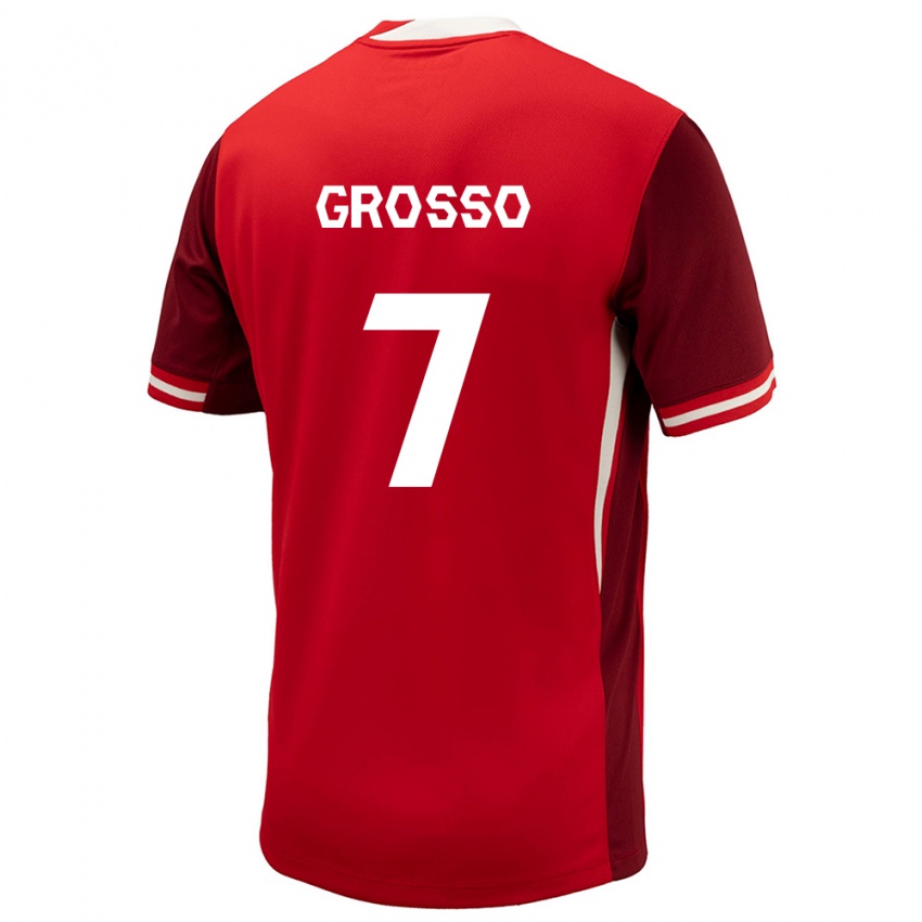 Kvinder Canada Julia Grosso #7 Rød Hjemmebane Spillertrøjer 24-26 Trøje T-Shirt