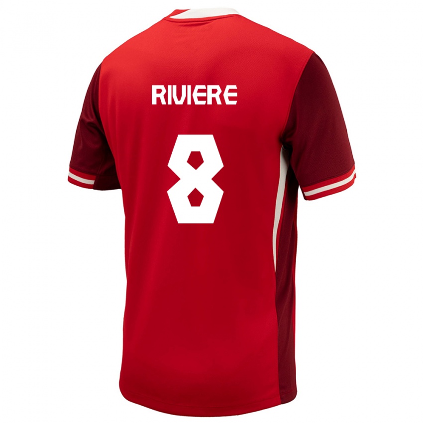 Kvinder Canada Jayde Riviere #8 Rød Hjemmebane Spillertrøjer 24-26 Trøje T-Shirt