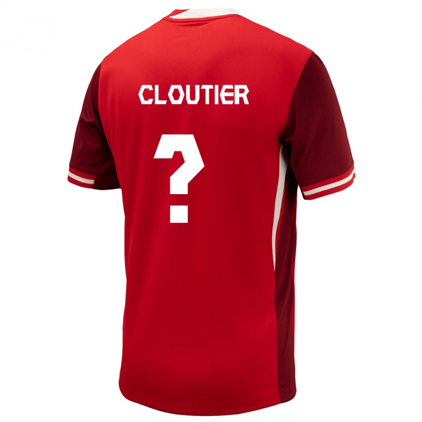 Kvinder Canada Loic Cloutier #0 Rød Hjemmebane Spillertrøjer 24-26 Trøje T-Shirt