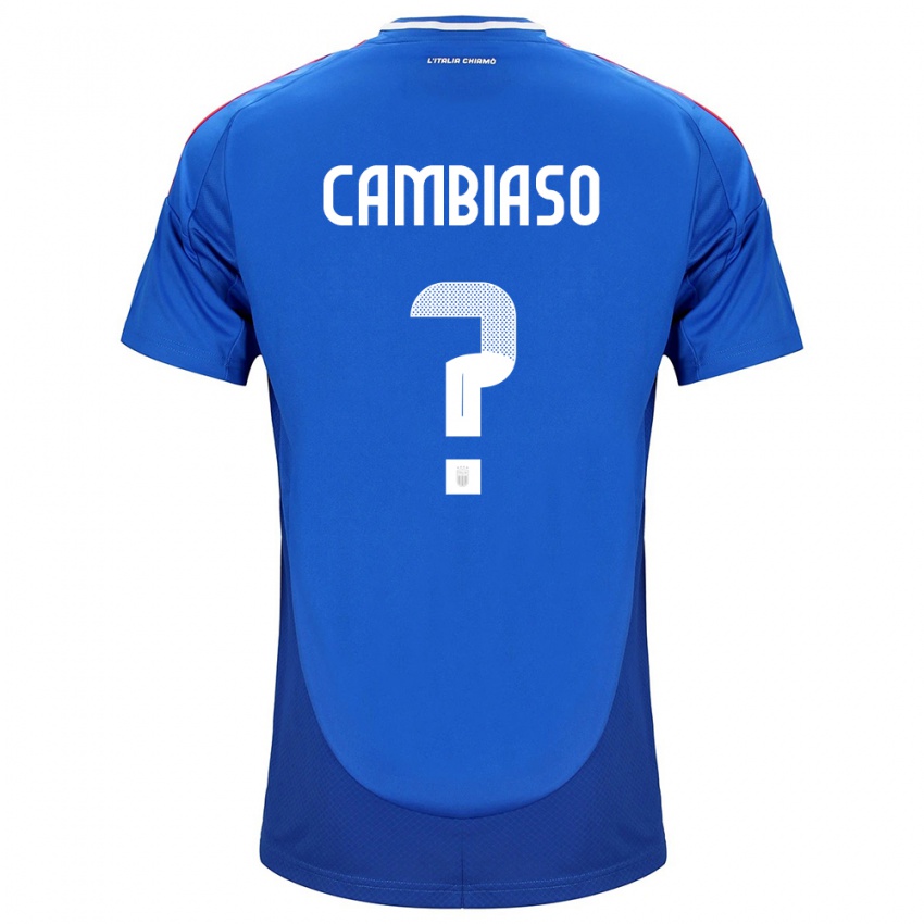 Kvinder Italien Andrea Cambiaso #0 Blå Hjemmebane Spillertrøjer 24-26 Trøje T-Shirt