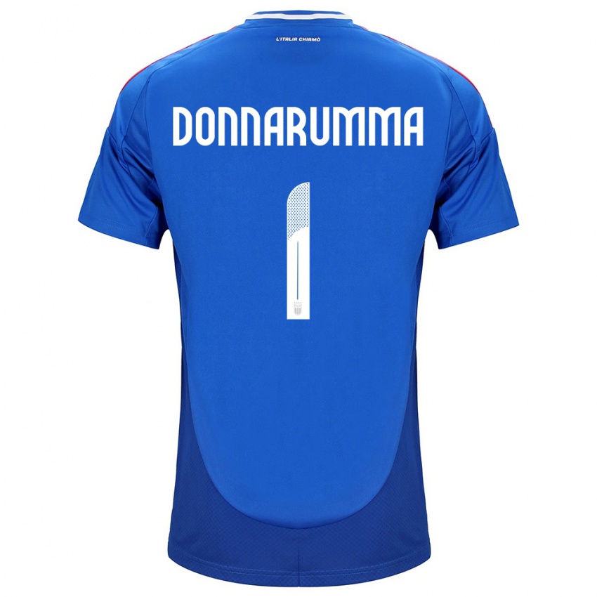 Kvinder Italien Gianluigi Donnarumma #1 Blå Hjemmebane Spillertrøjer 24-26 Trøje T-Shirt