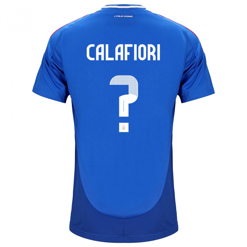 Kvinder Italien Riccardo Calafiori #0 Blå Hjemmebane Spillertrøjer 24-26 Trøje T-Shirt