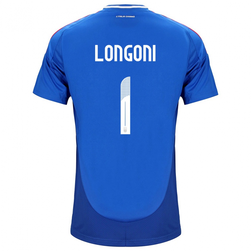 Kvinder Italien Alessandro Longoni #1 Blå Hjemmebane Spillertrøjer 24-26 Trøje T-Shirt