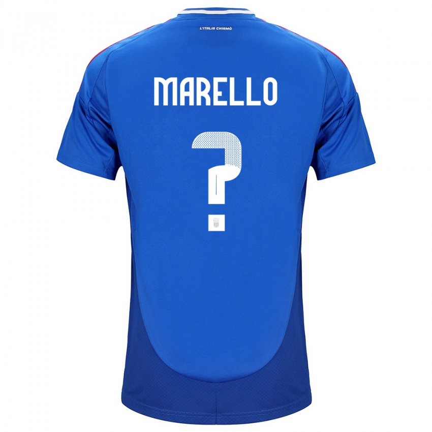 Kvinder Italien Mattia Marello #0 Blå Hjemmebane Spillertrøjer 24-26 Trøje T-Shirt