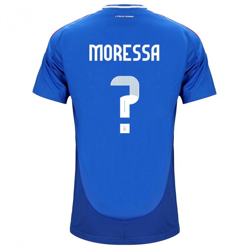 Kvinder Italien Kevin Moressa #0 Blå Hjemmebane Spillertrøjer 24-26 Trøje T-Shirt