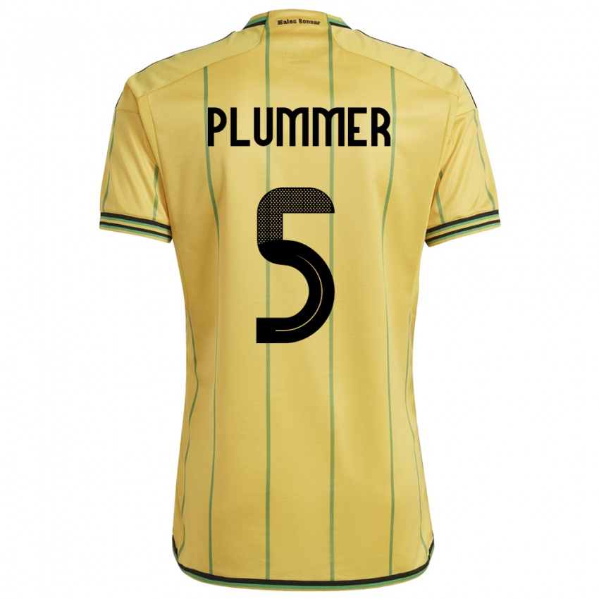 Kvinder Jamaica Konya Plummer #5 Gul Hjemmebane Spillertrøjer 24-26 Trøje T-Shirt