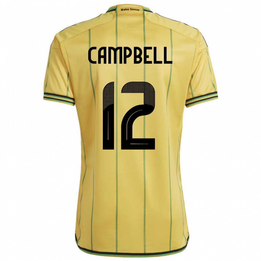 Kvinder Jamaica Sashana Campbell #12 Gul Hjemmebane Spillertrøjer 24-26 Trøje T-Shirt