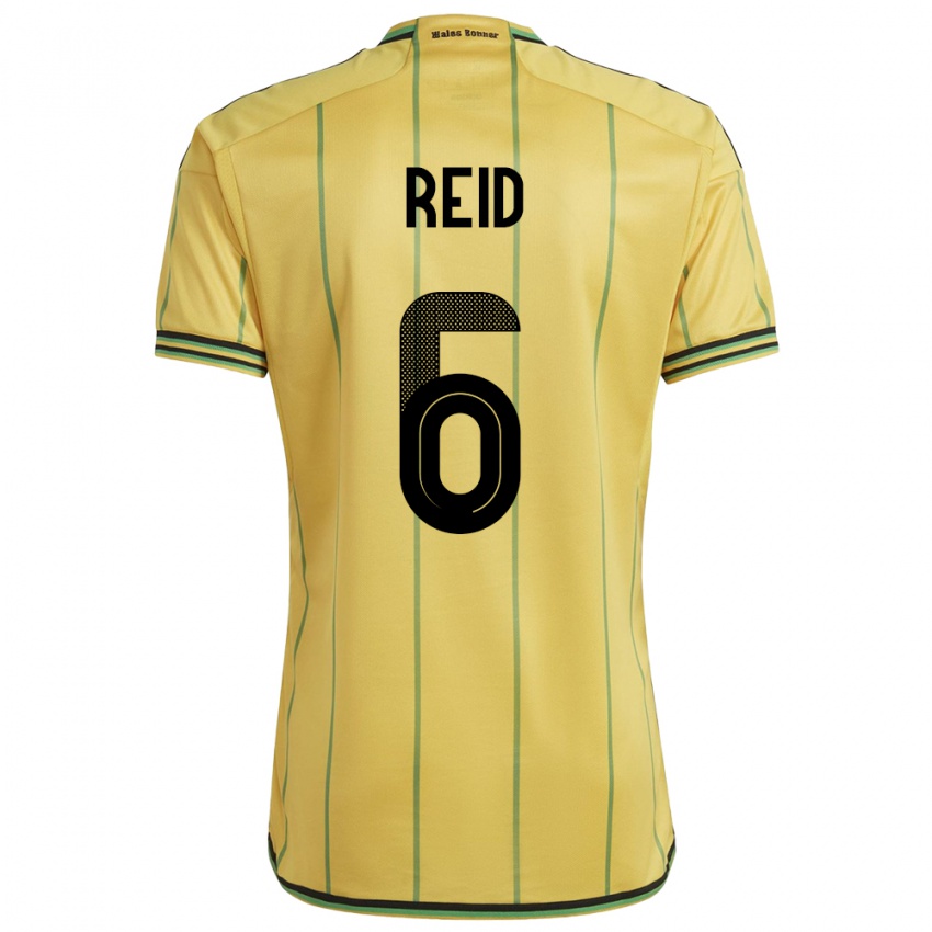 Kvinder Jamaica Lauren Reid #6 Gul Hjemmebane Spillertrøjer 24-26 Trøje T-Shirt
