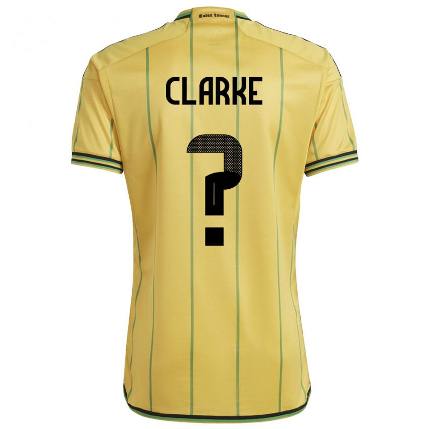 Kvinder Jamaica Sydoney Clarke #0 Gul Hjemmebane Spillertrøjer 24-26 Trøje T-Shirt