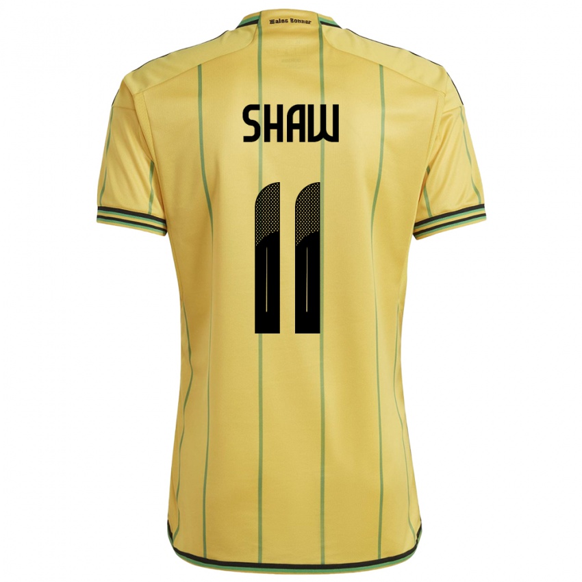 Kvinder Jamaica Khadija Shaw #11 Gul Hjemmebane Spillertrøjer 24-26 Trøje T-Shirt