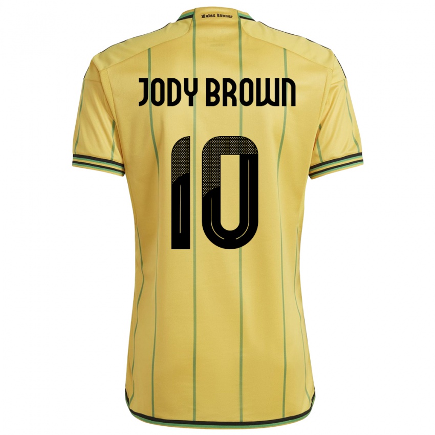 Kvinder Jamaica Jody Brown #10 Gul Hjemmebane Spillertrøjer 24-26 Trøje T-Shirt