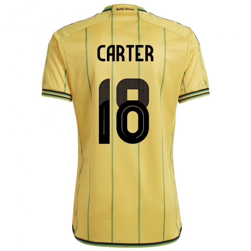 Kvinder Jamaica Trudi Carter #18 Gul Hjemmebane Spillertrøjer 24-26 Trøje T-Shirt