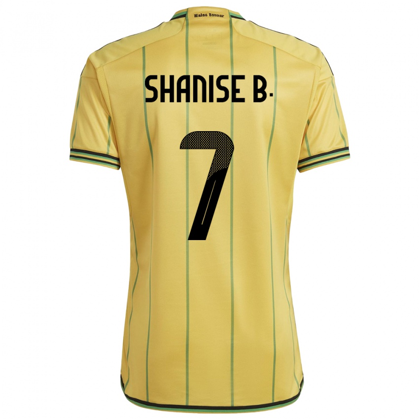 Kvinder Jamaica Shanise Buckley #7 Gul Hjemmebane Spillertrøjer 24-26 Trøje T-Shirt