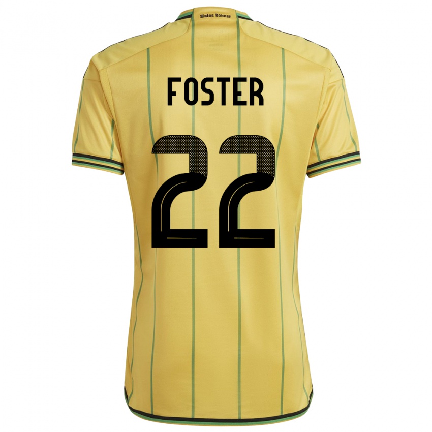 Kvinder Jamaica Shanise Foster #22 Gul Hjemmebane Spillertrøjer 24-26 Trøje T-Shirt