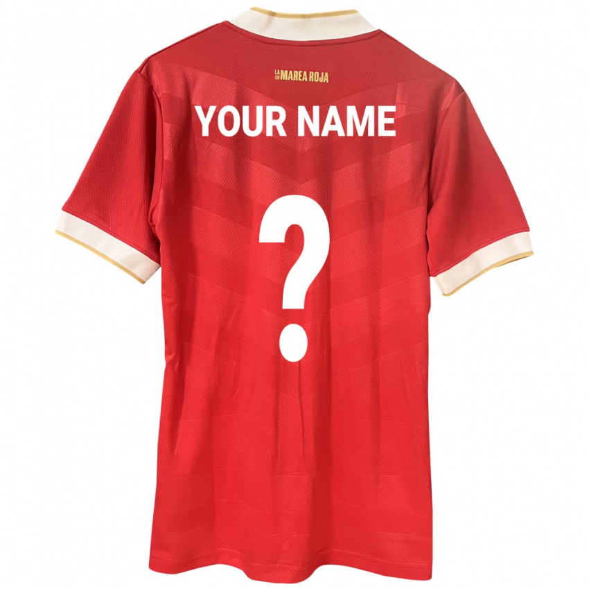 Kvinder Panama Dit Navn #0 Rød Hjemmebane Spillertrøjer 24-26 Trøje T-Shirt
