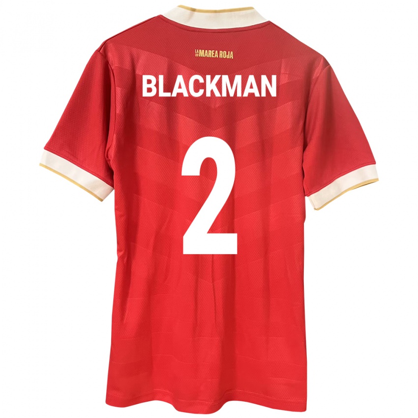 Kvinder Panama César Blackman #2 Rød Hjemmebane Spillertrøjer 24-26 Trøje T-Shirt
