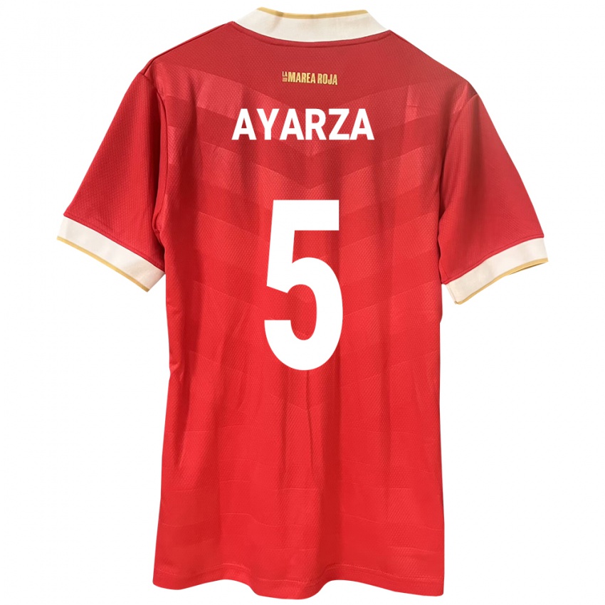 Kvinder Panama Abdiel Ayarza #5 Rød Hjemmebane Spillertrøjer 24-26 Trøje T-Shirt