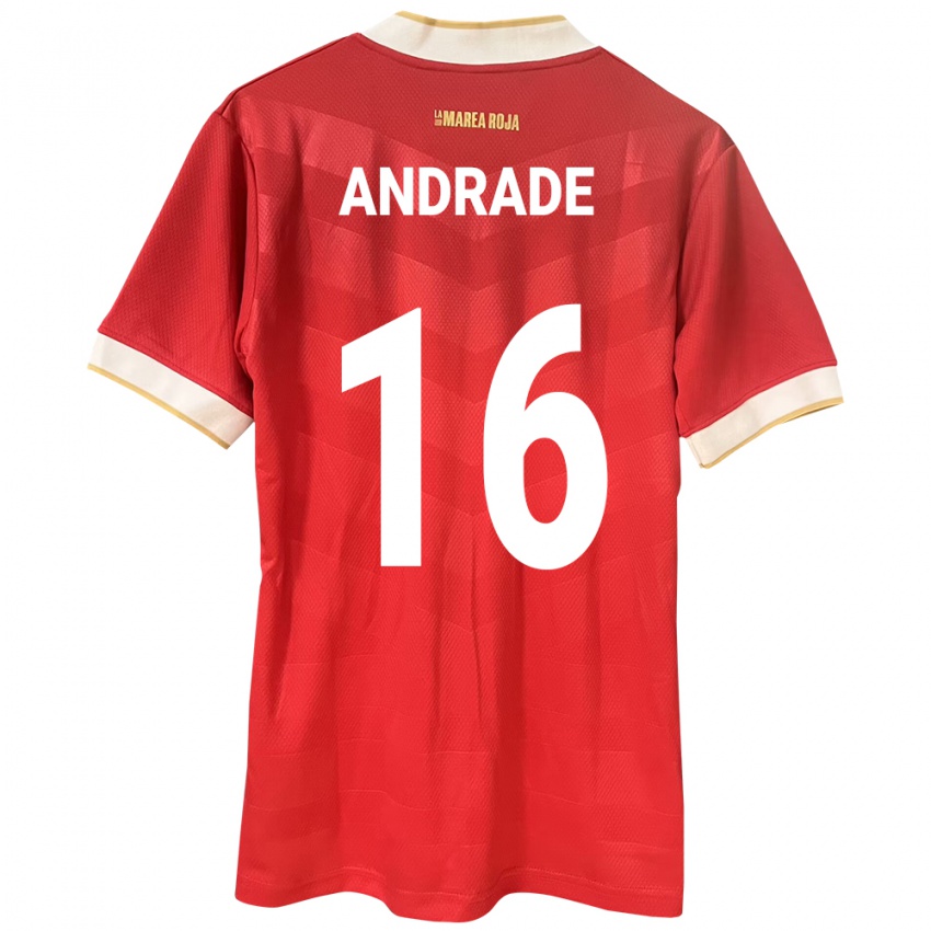 Kvinder Panama Andrés Andrade #16 Rød Hjemmebane Spillertrøjer 24-26 Trøje T-Shirt