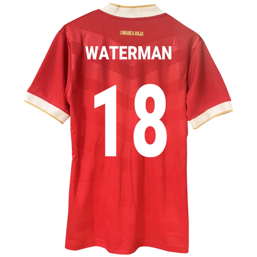 Kvinder Panama Cecilio Waterman #18 Rød Hjemmebane Spillertrøjer 24-26 Trøje T-Shirt