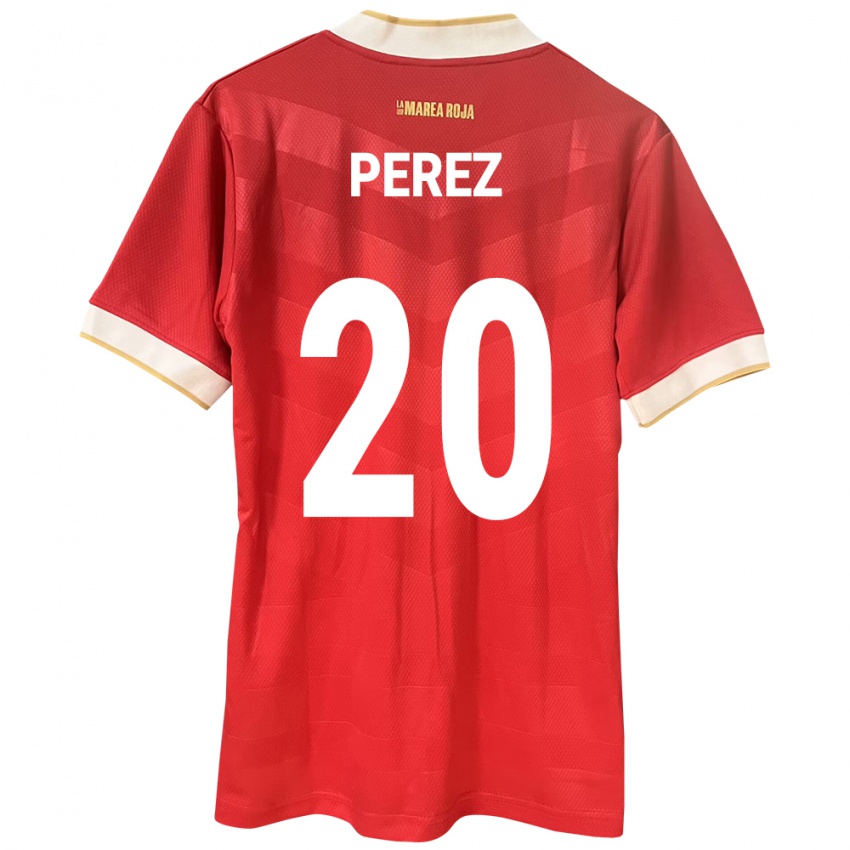 Kvinder Panama Blas Pérez #20 Rød Hjemmebane Spillertrøjer 24-26 Trøje T-Shirt