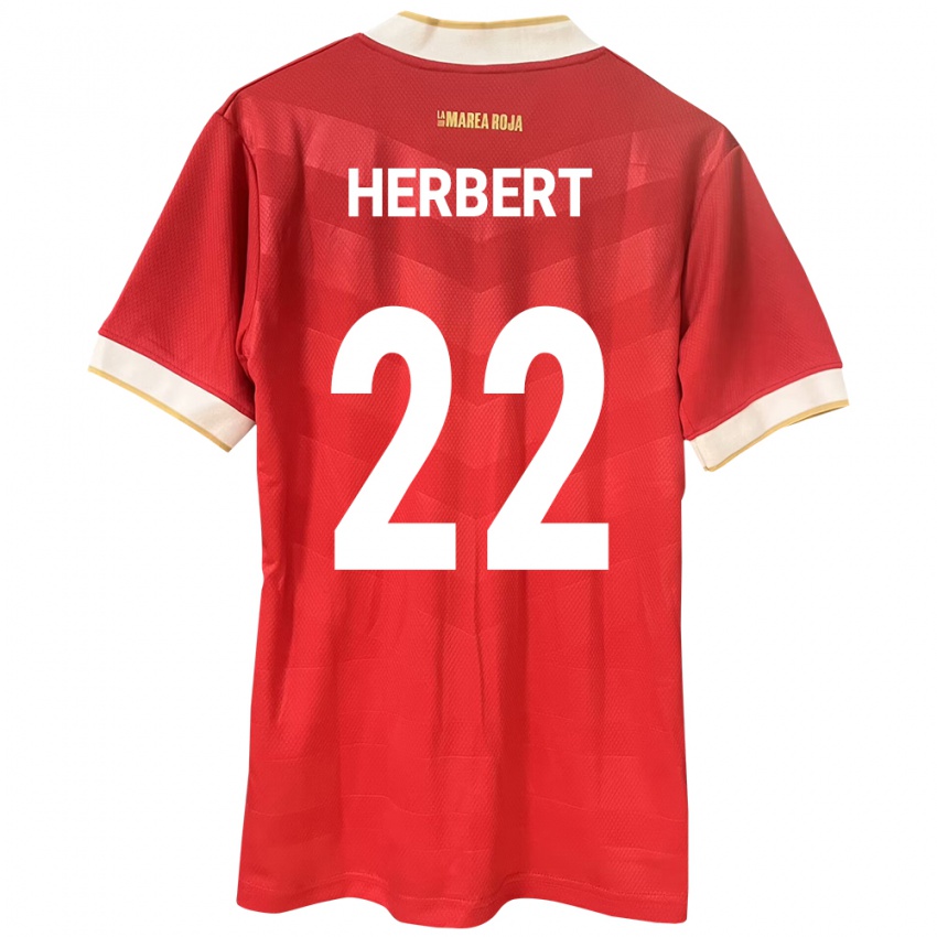Kvinder Panama Antony Herbert #22 Rød Hjemmebane Spillertrøjer 24-26 Trøje T-Shirt
