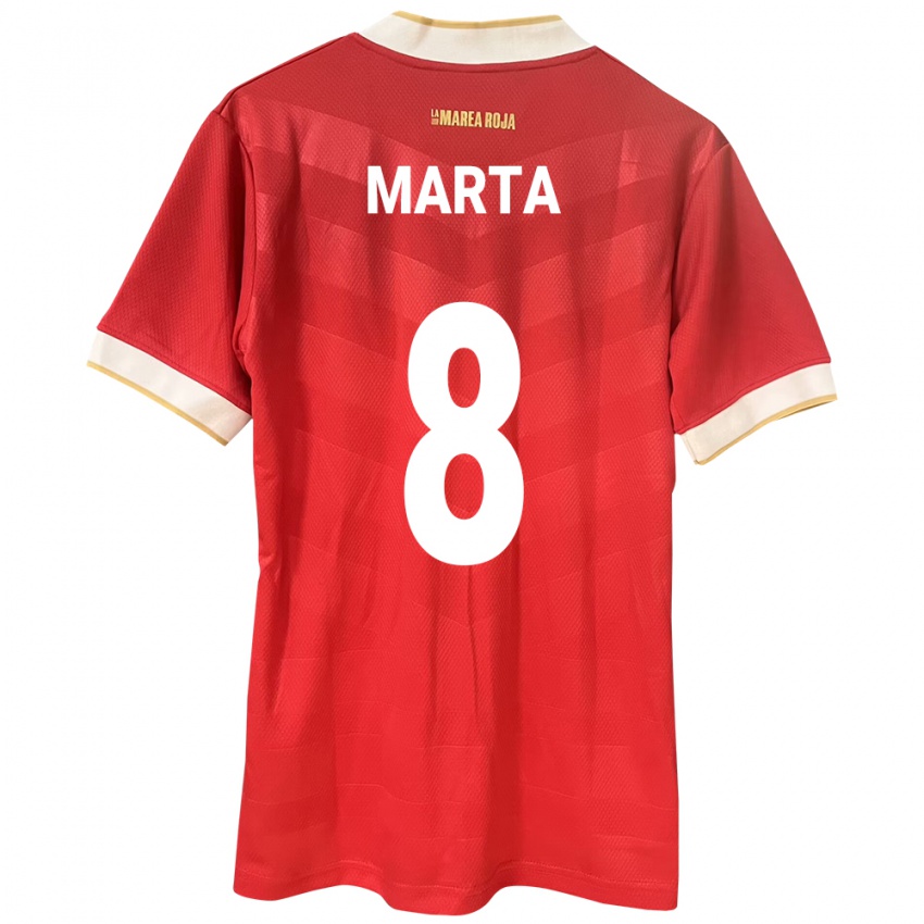 Kvinder Panama Aldair Marta #8 Rød Hjemmebane Spillertrøjer 24-26 Trøje T-Shirt