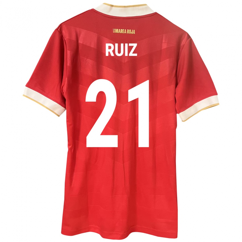 Kvinder Panama Alberto Ruiz #21 Rød Hjemmebane Spillertrøjer 24-26 Trøje T-Shirt