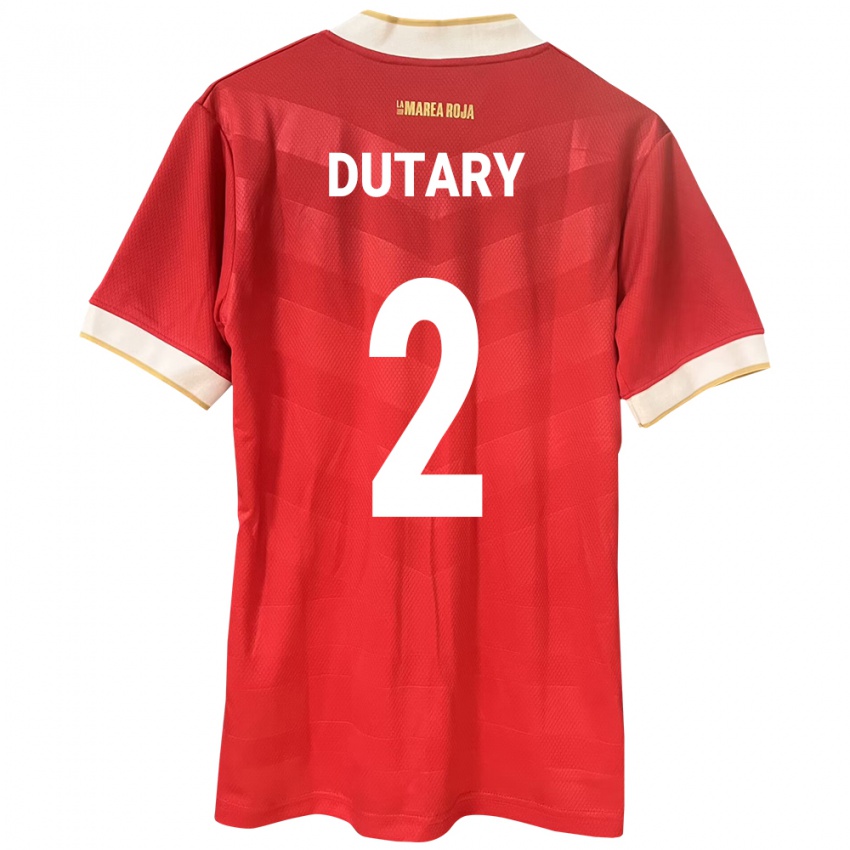 Kvinder Panama Claudia Dutary #2 Rød Hjemmebane Spillertrøjer 24-26 Trøje T-Shirt